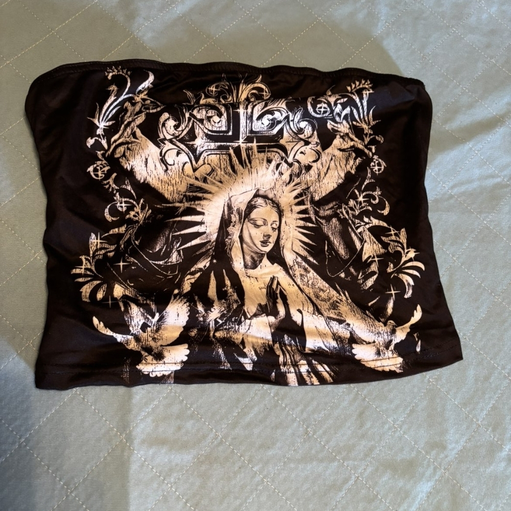 Black and White Graphic Tube Top